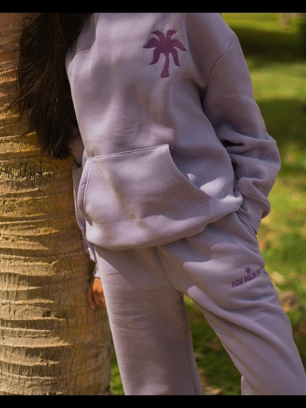 NWT Pink Palm Puff Lavender Hoodie & Sweatpants Set | Cozy Butterfly Lounge Set